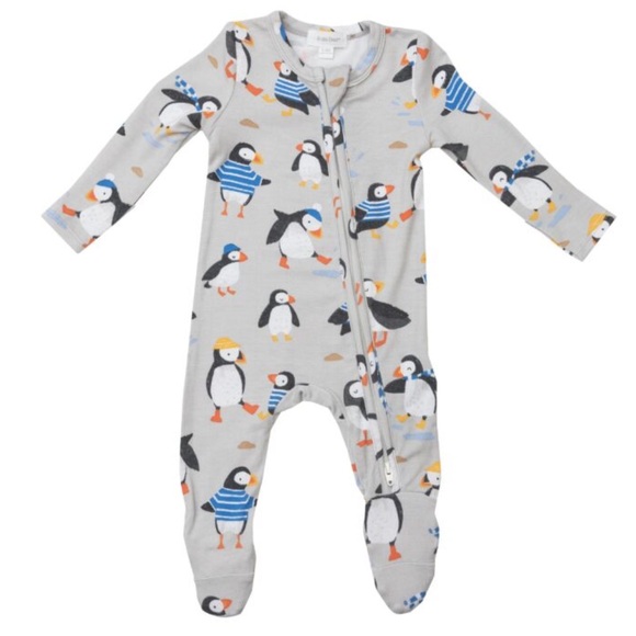 Angel Dear | Puffins BambooViscose Zipper Footie | NB - Picture 1 of 8
